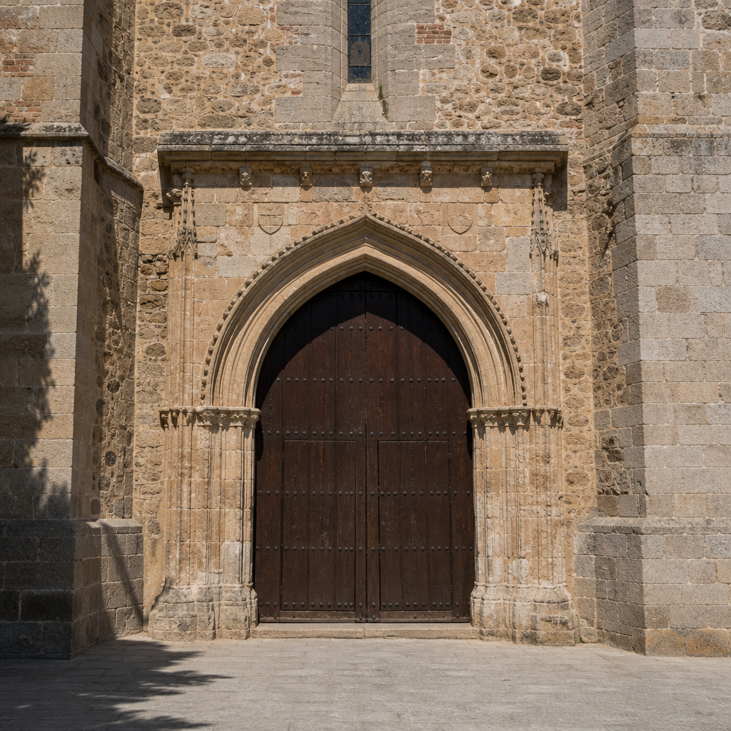 Portada con arco apuntado de la Iglesia Parroquial de El Salvador de Pedroche