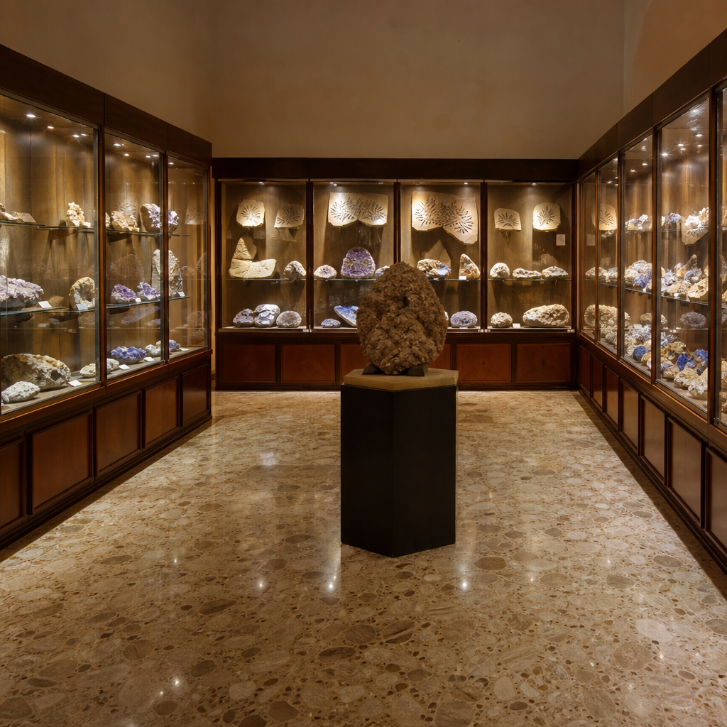 Minerales y fósiles expuestos en el Museo Geológico-Minero de Peñarroya-Pueblonuevo