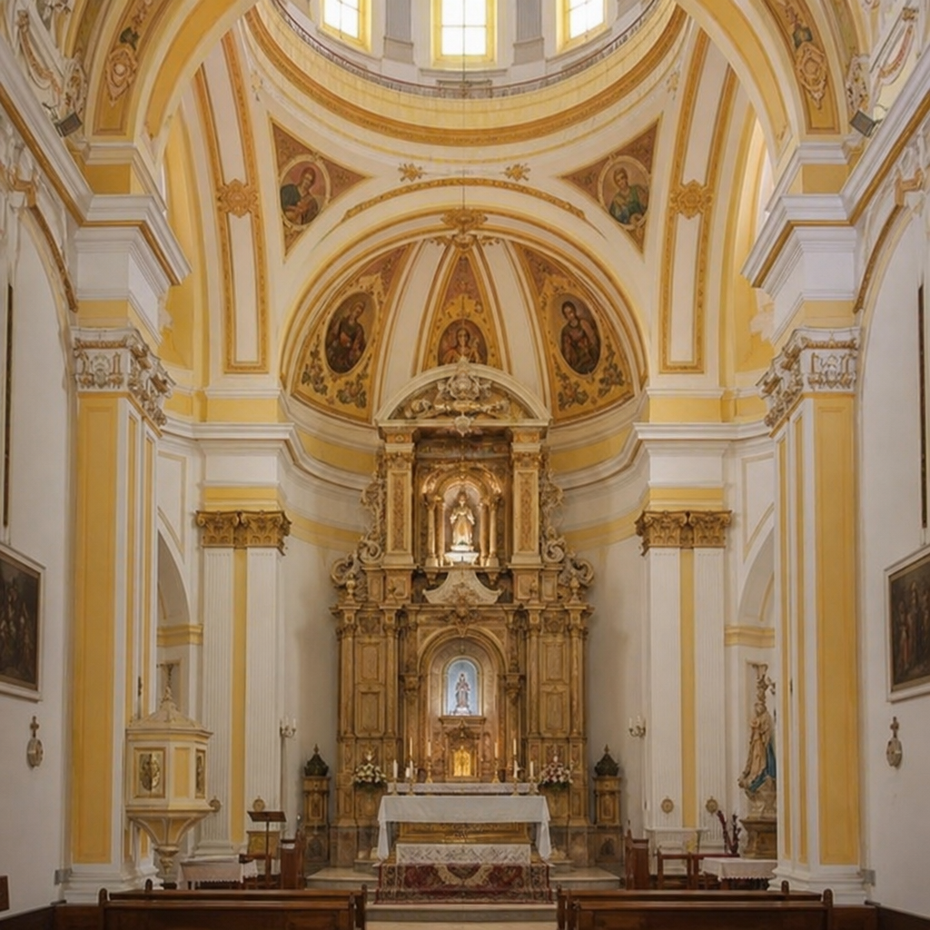 Interior de la Ermita de Jesús de Posadas con camarín de la Virgen