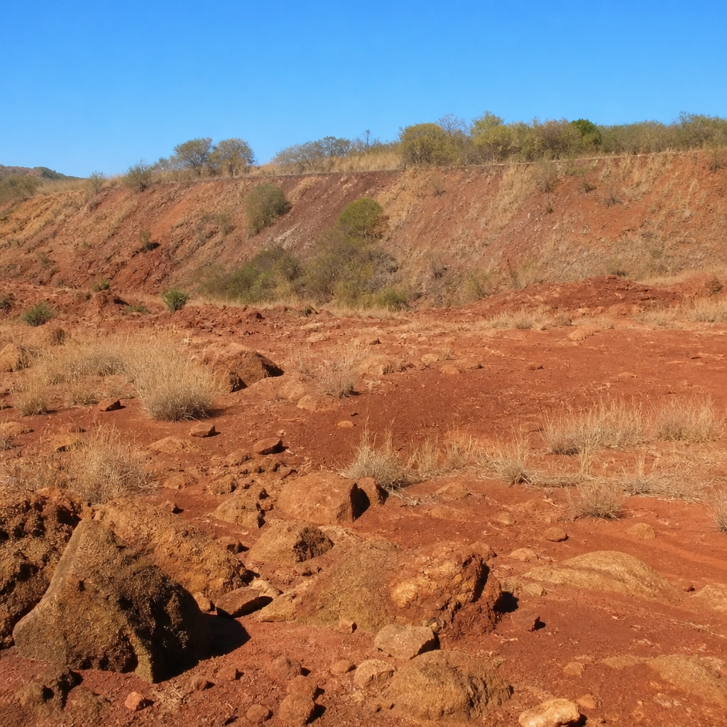 Superficie de la explotación del Yacimiento Arqueológico Minas de la Plata en Posadas