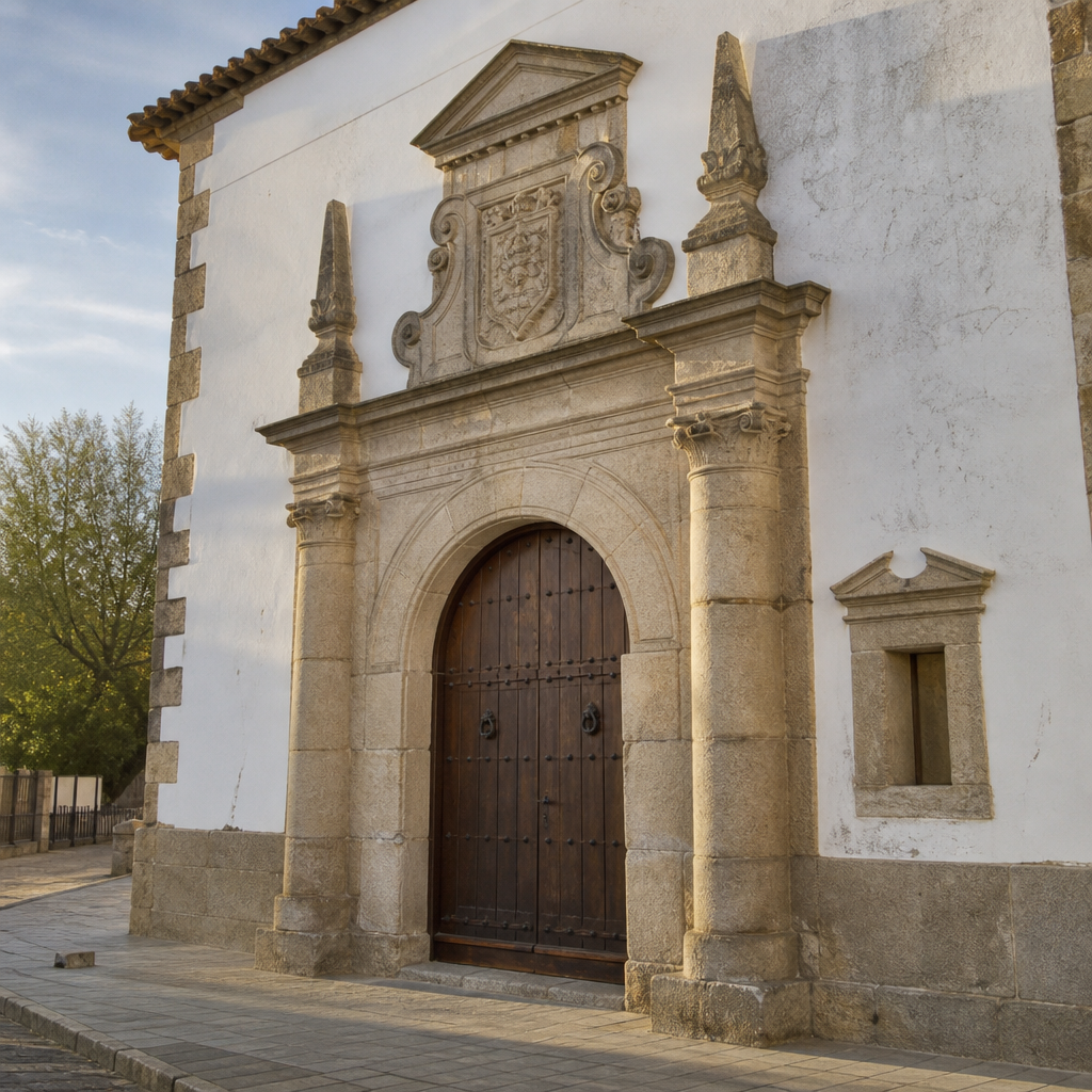 Portada y escudo de la Ermita de Jesús de la Columna en Pozoblanco