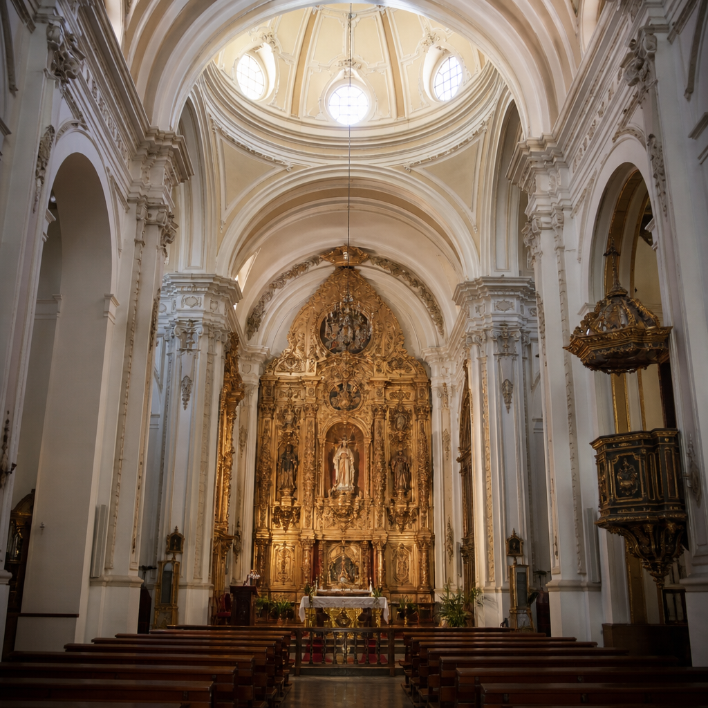 Capilla mayor y cúpula de la Iglesia Mayor de Santa Catalina de Pozoblanco
