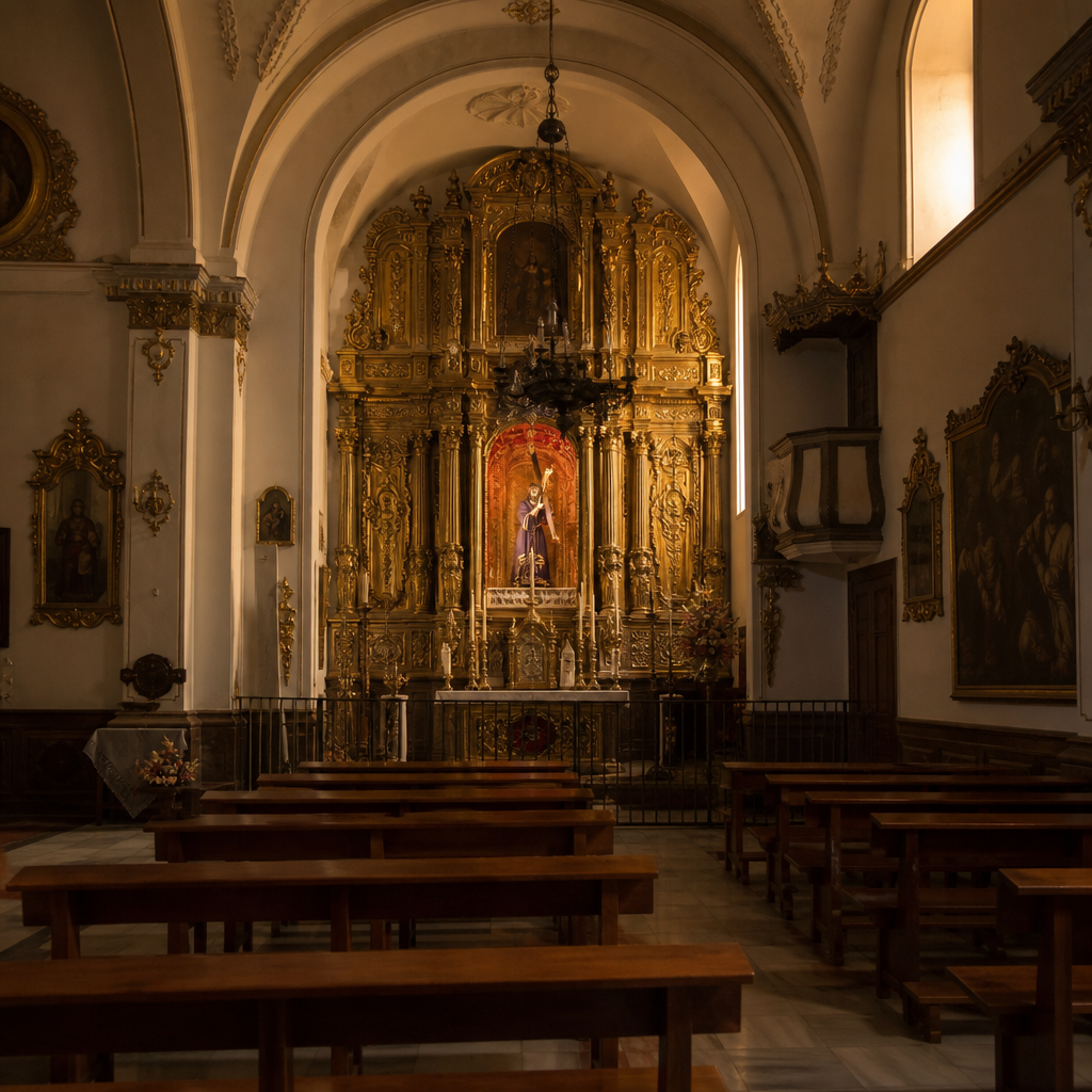 Retablo e imagen de Jesús Nazareno en la capilla de Pozoblanco