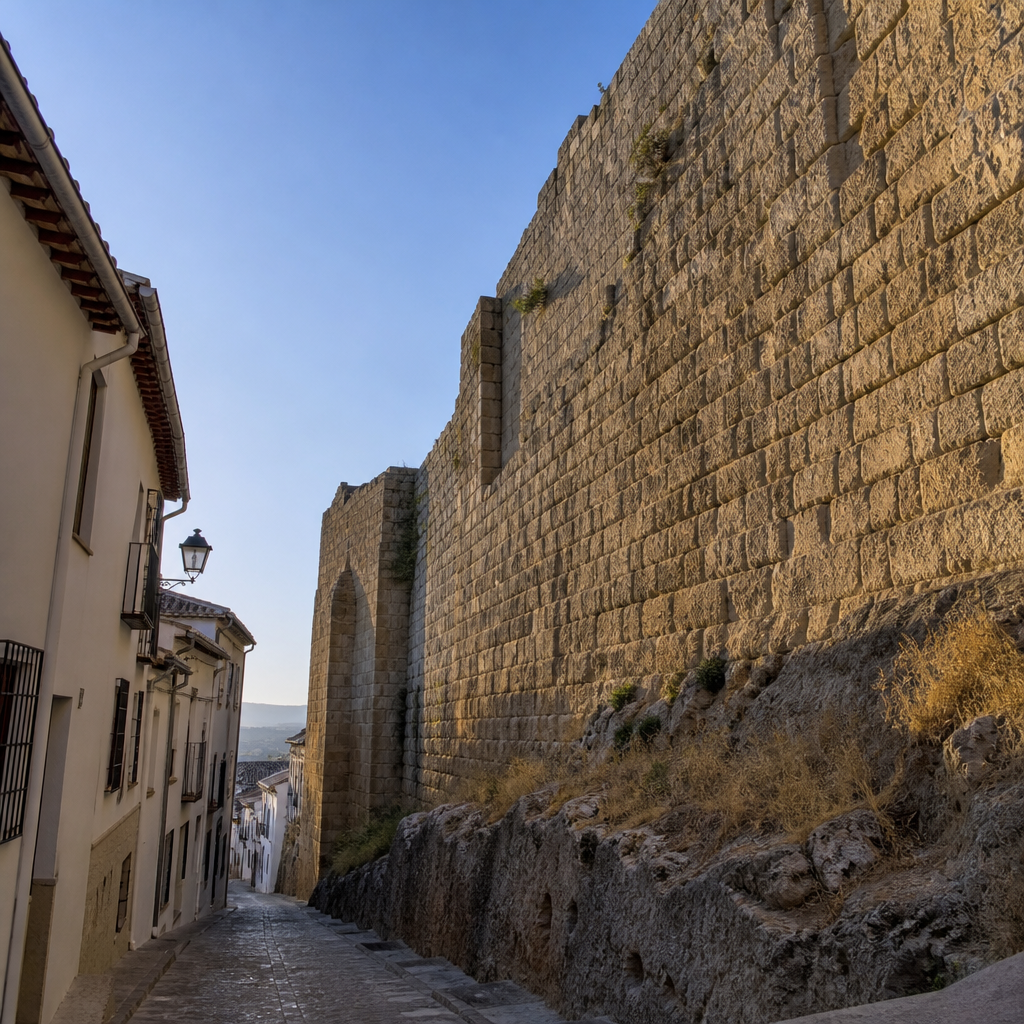 Muralla noroeste del castillo de Priego de Córdoba en la calle Santiago