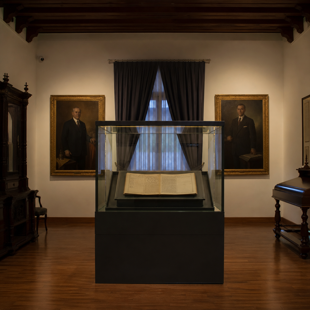 Vitrina con la Constitución de 1931 en la Sala IV de la Casa Museo.