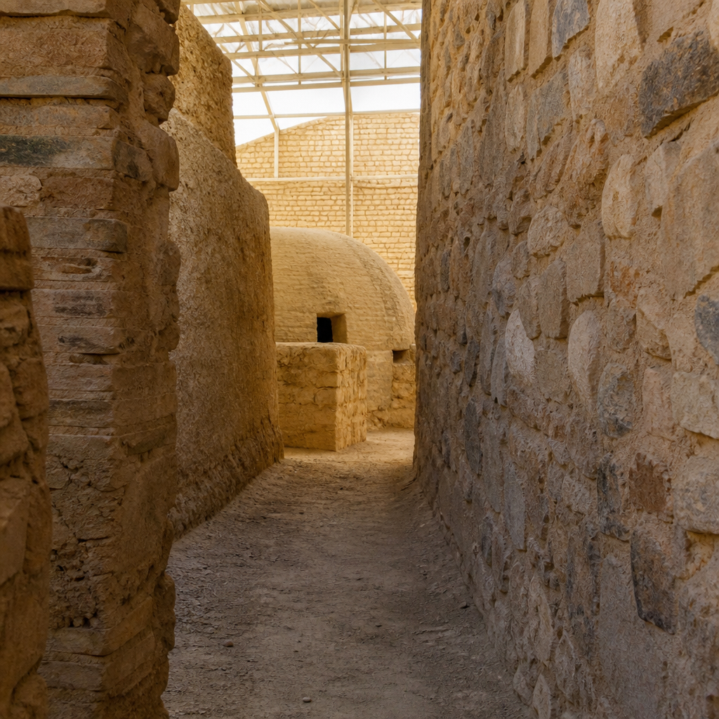 Puerta de carga y corredor del Horno de Cal Romano, visita en Priego de Córdoba