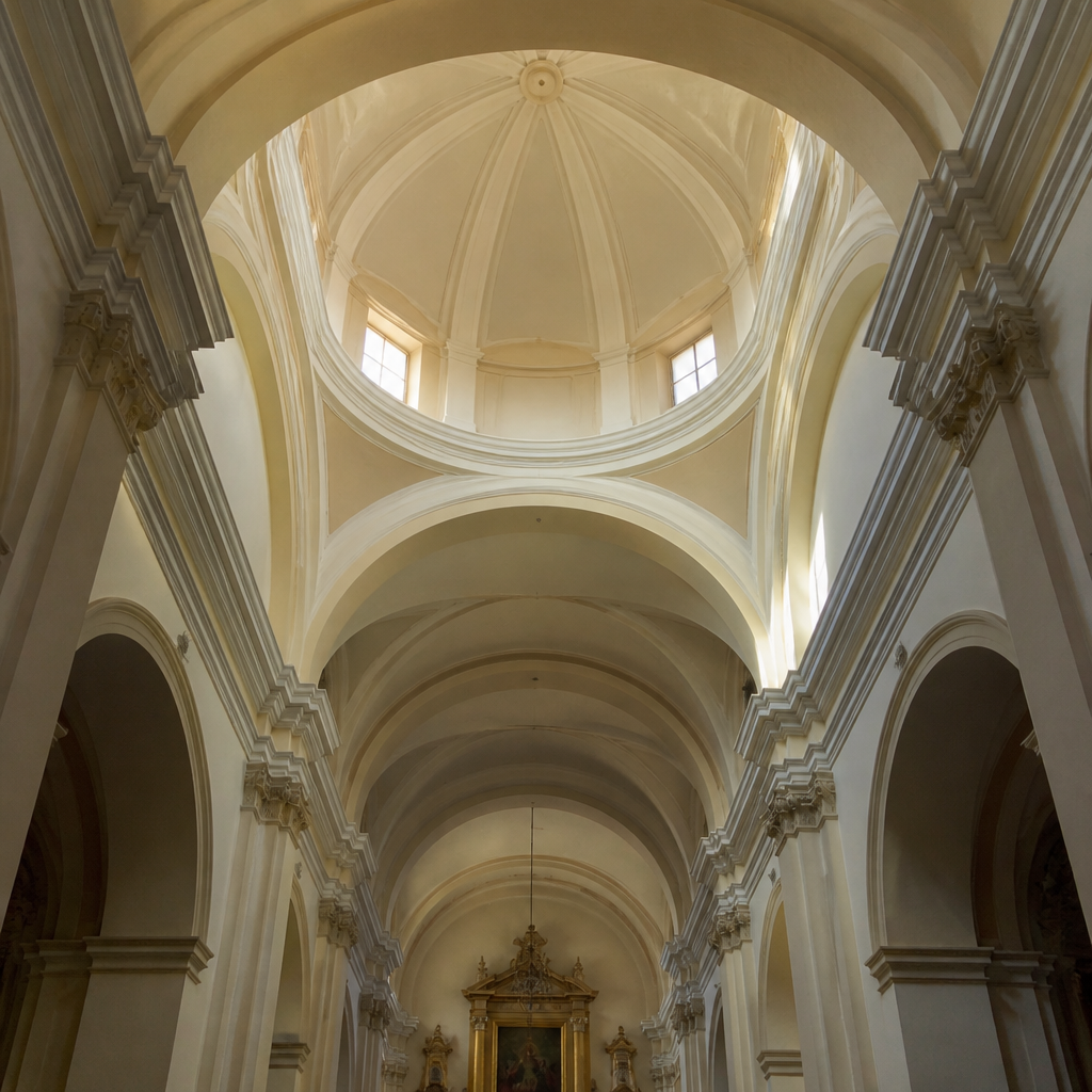 Nave y cúpula de la Iglesia de Nuestra Señora del Carmen en Priego de Córdoba