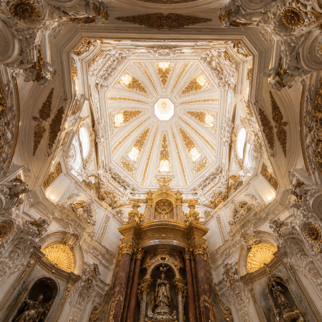 Capilla del Sagrario de la iglesia de la Asunción de Priego de Córdoba, con su cúpula gallonada