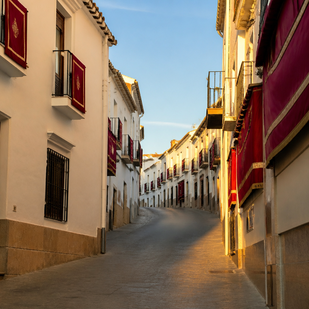 Calle Río de Priego de Córdoba, escenario de las procesiones de Semana Santa en Priego