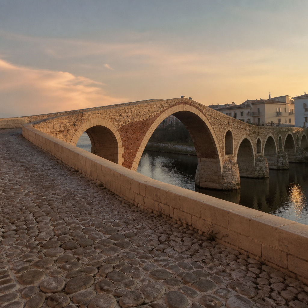 Arcos del puente de Puente Genil, con el gran arco de ladrillo, que ver en Puente Genil