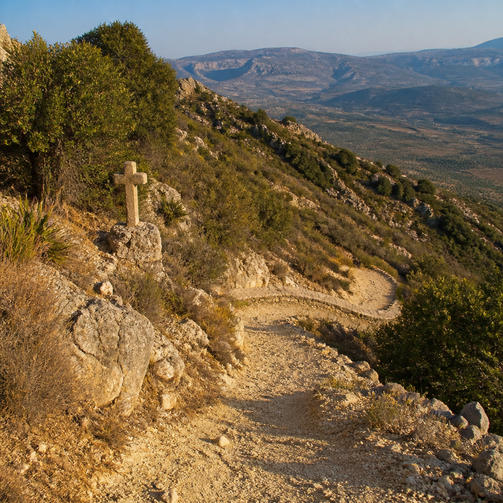 Camino de las Revueltas en la bajada de la Virgen de la Sierra de Cabra