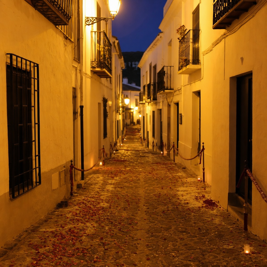 Calle de Cabra durante la procesión de la Virgen de la Sierra