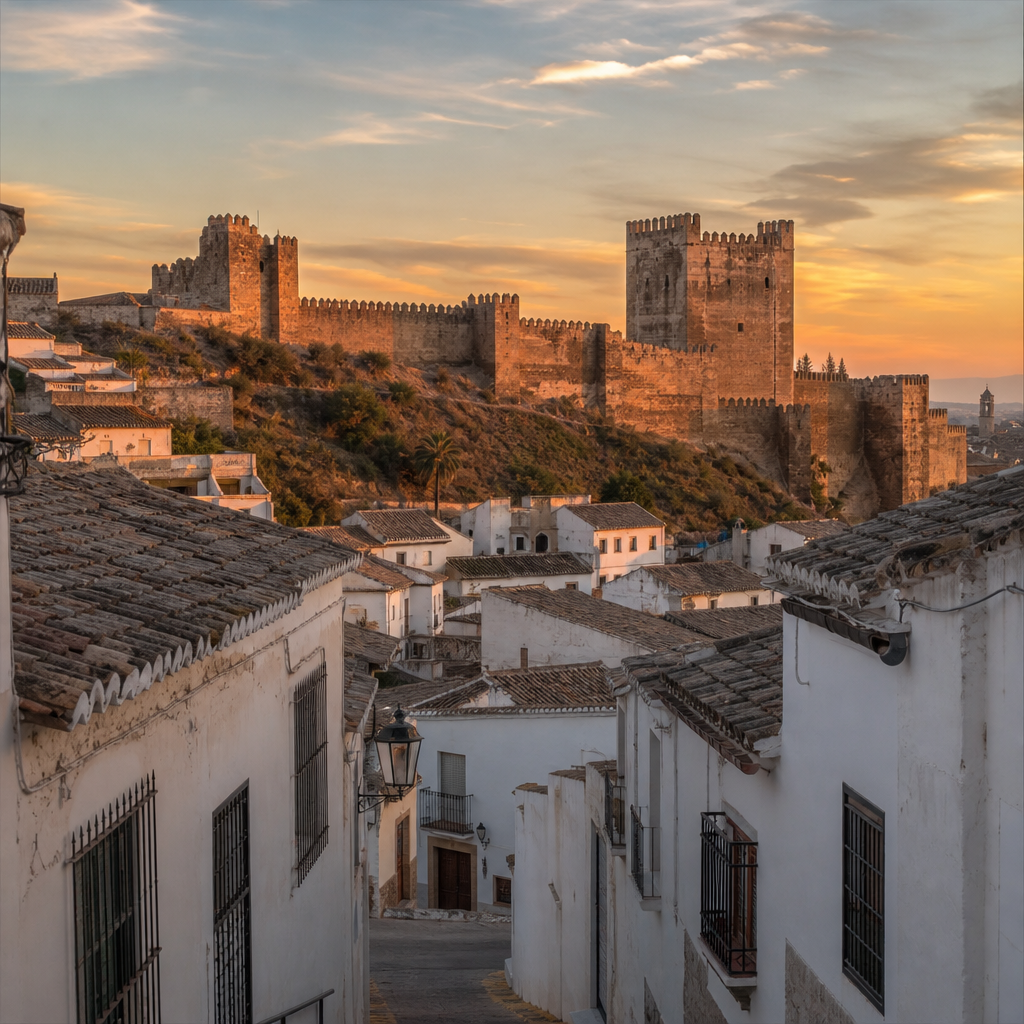 Castillo de Baena sobre el casco histórico, tradición viva del tambor de Baena