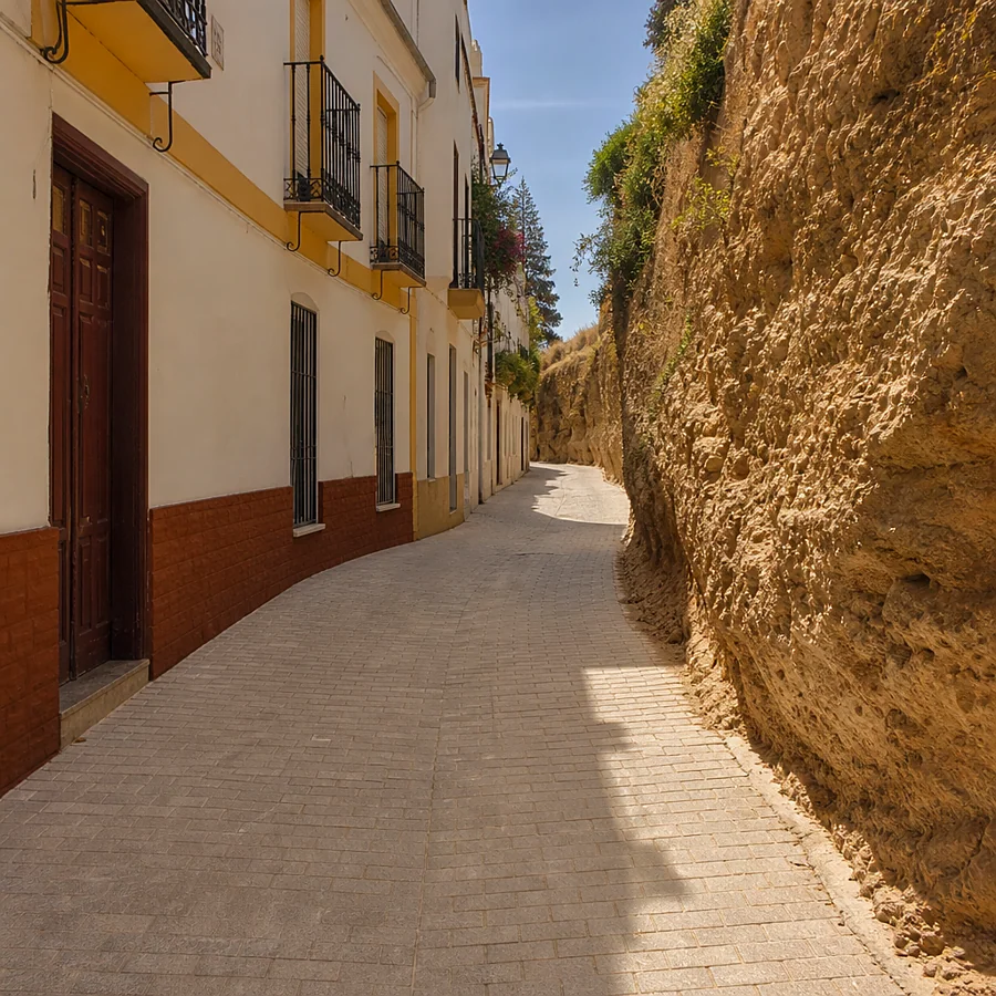 Recreación ilustrativa: Calle Dolores Quintanilla de Carmona, acceso a la Puerta de Córdoba