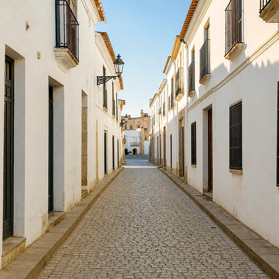 Recreación ilustrativa: Calle Prim, trazado romano del casco histórico de Carmona