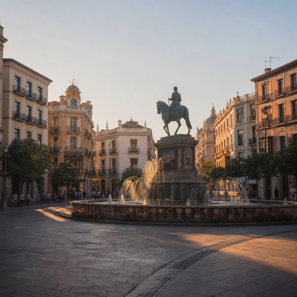 Plaza de las Tendillas con la estatua ecuestre del Gran Capitán, final del paseo por Córdoba centro