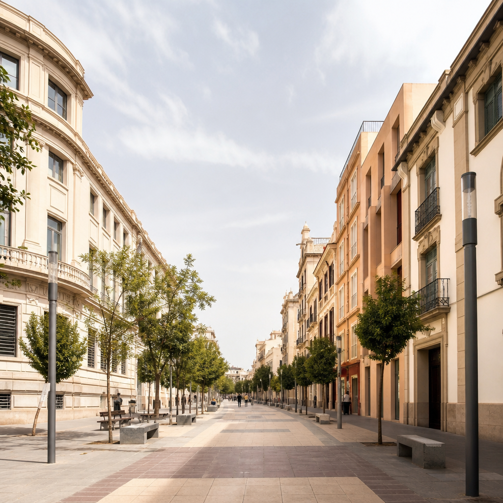 Bulevar del Gran Capitán en Córdoba, eje peatonal del centro