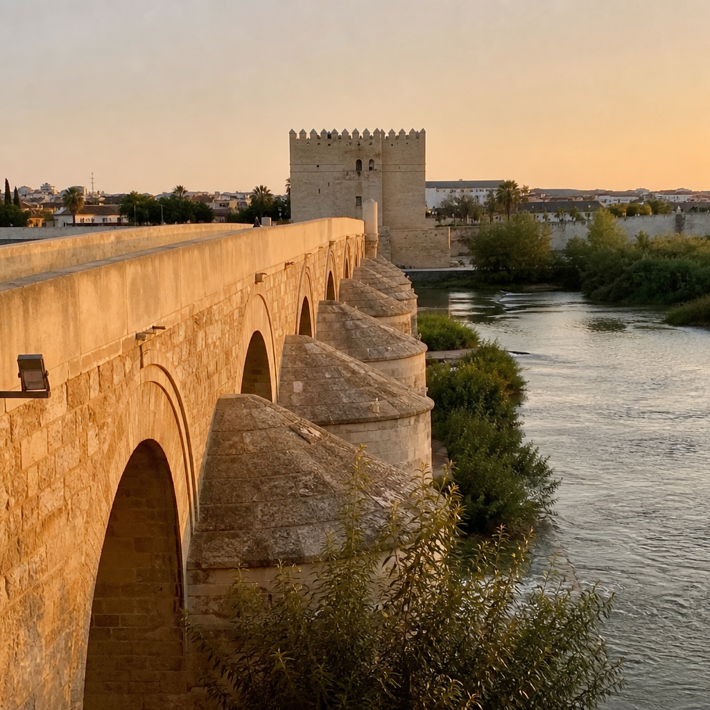 Puente Romano de Córdoba con la Torre de la Calahorra al fondo