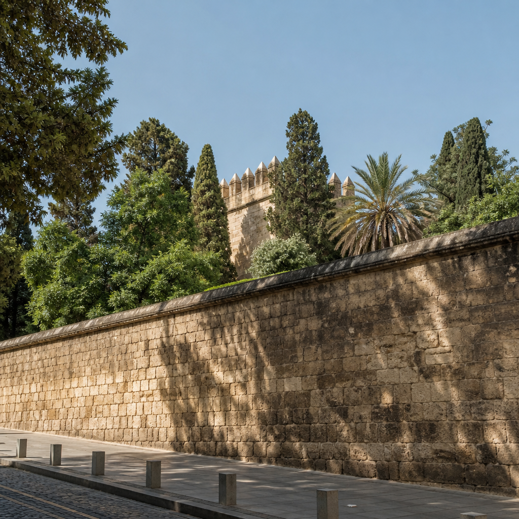 Jardines del Alcázar de Córdoba regados con agua del Guadalquivir por la noria de la Albolafia