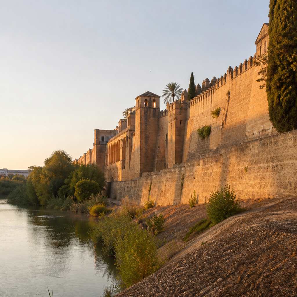 Muro ribereño del Alcázar de Córdoba y azuda de Kulaib, historia de la Albolafia