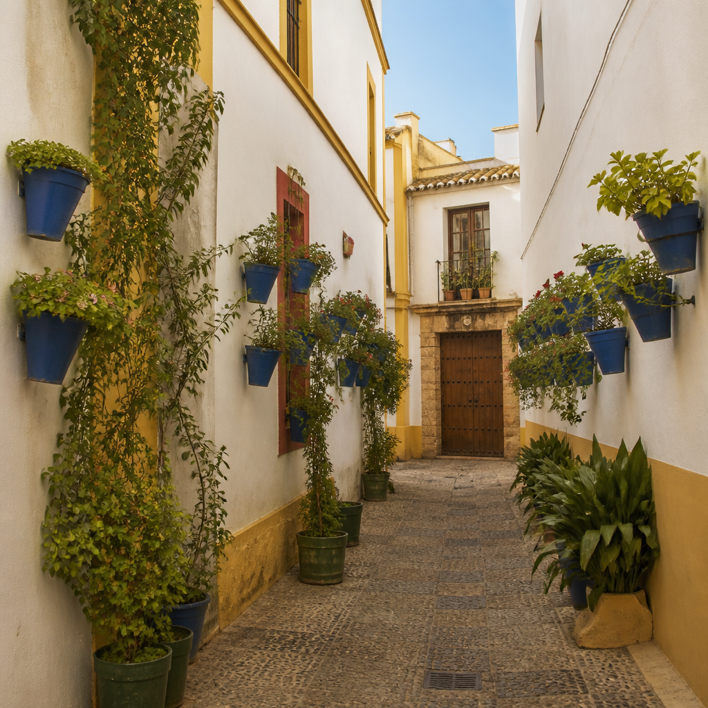 Calle Badanas en Córdoba, ruta de los patios y las Cruces de Mayo