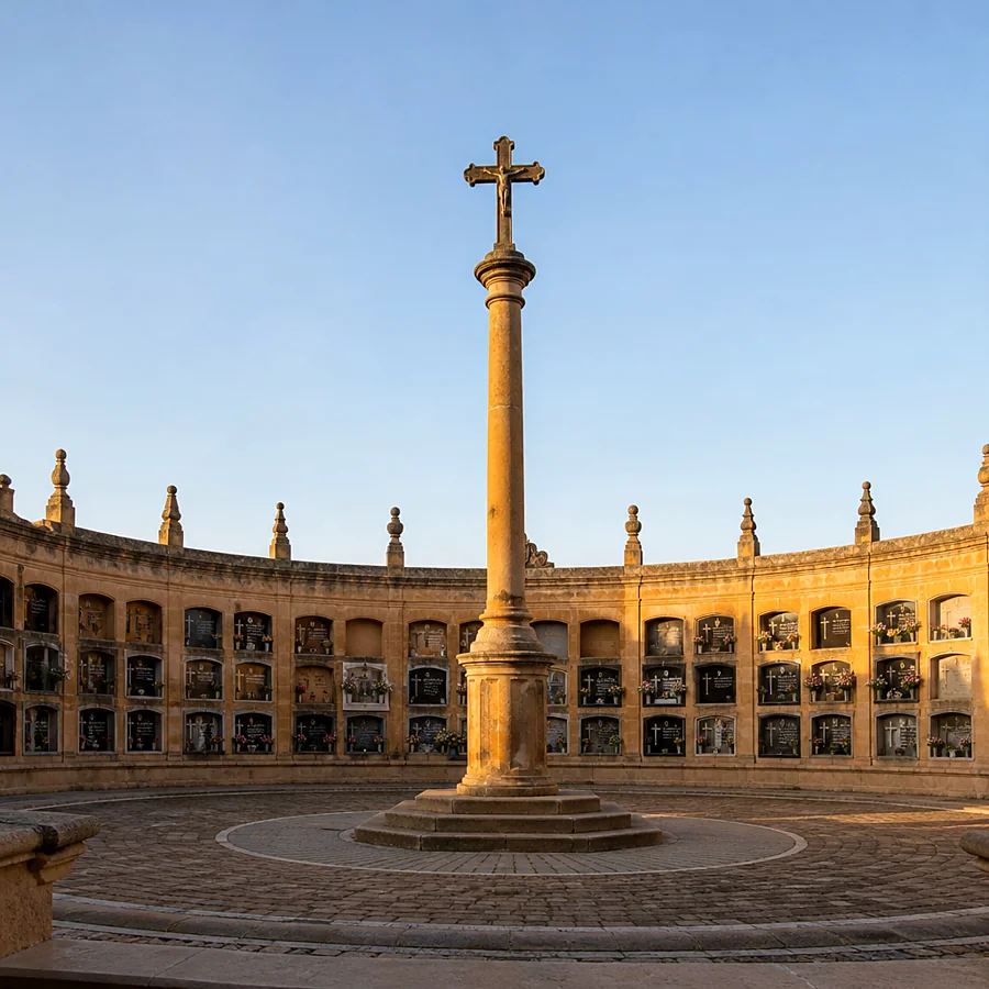 Recreación ilustrativa: Crucero de San Cebrián restaurado en el cementerio de Salamanca