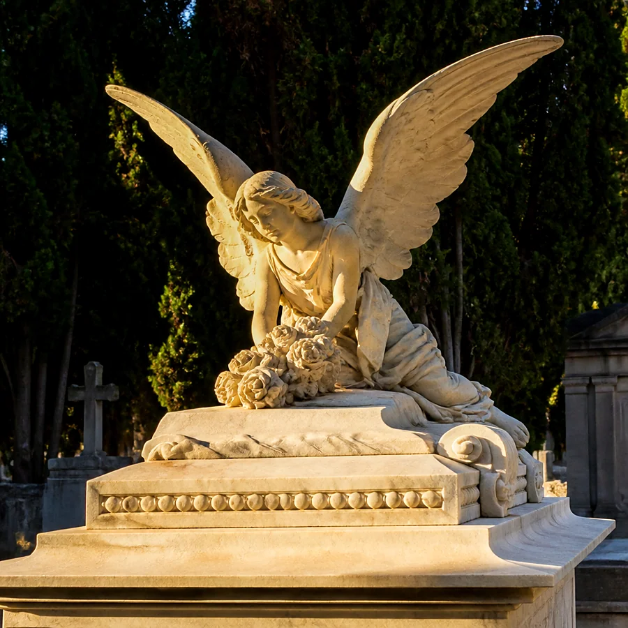 Recreación ilustrativa: Ángel de la Muerte del cementerio de Salamanca, obra de los Seseña