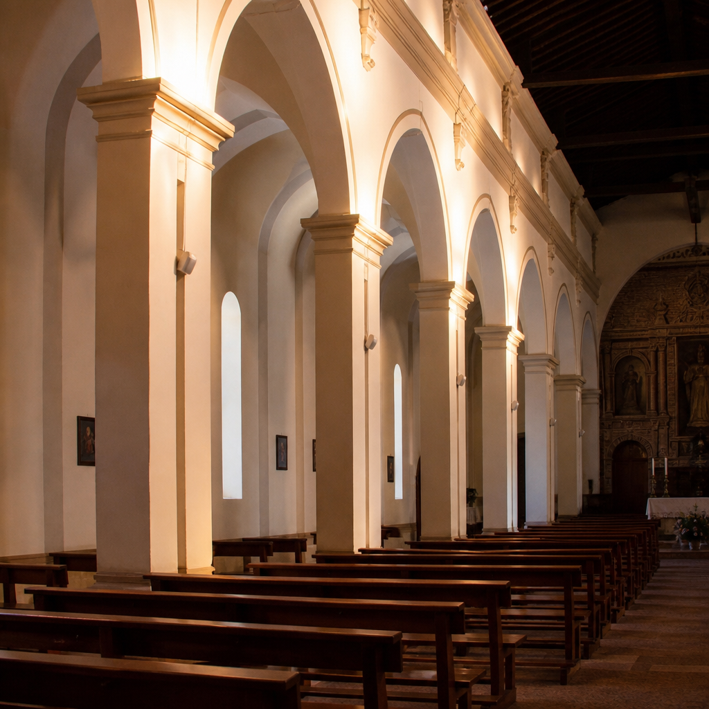 Zona de culto de la Iglesia Parroquial de la Inmaculada Concepción de San Sebastián de los Ballesteros.