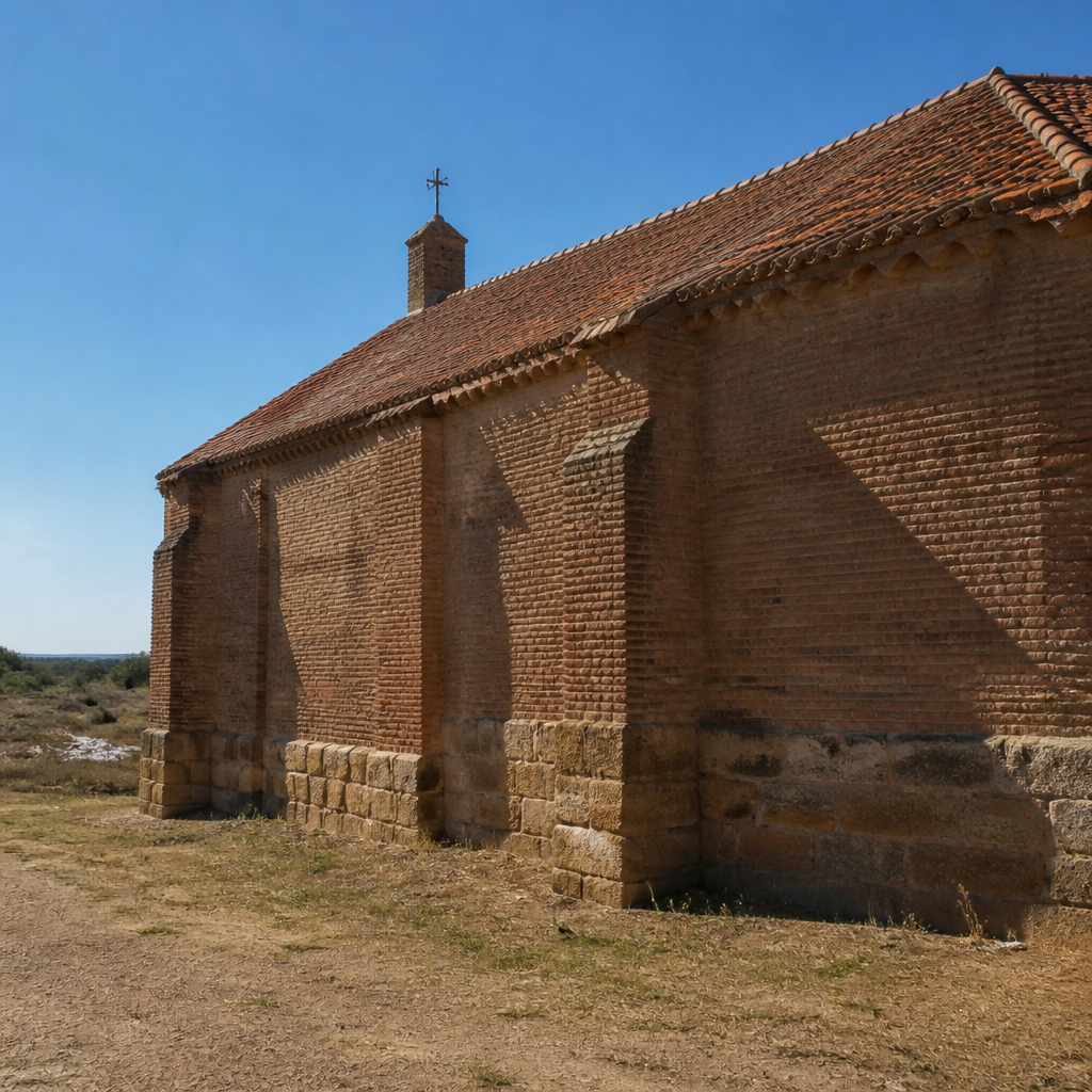 Contrafuertes y cubierta de teja de la Ermita de Santa Eufemia