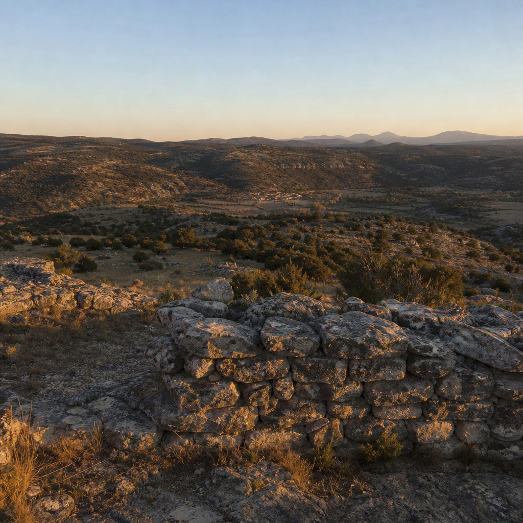 Vistas al valle del Tamujar desde el Recinto fortificado Castillejo de la Nava, Santa Eufemia