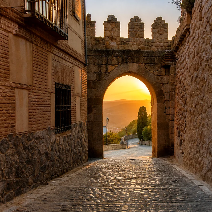Recreación ilustrativa: Postigo del Sol, antigua salida de la judería de Segovia