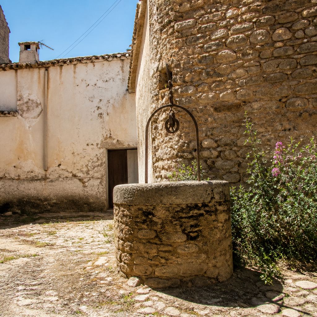 Pozo medianero del corral de la Casa de la Cárcel de Torrecampo