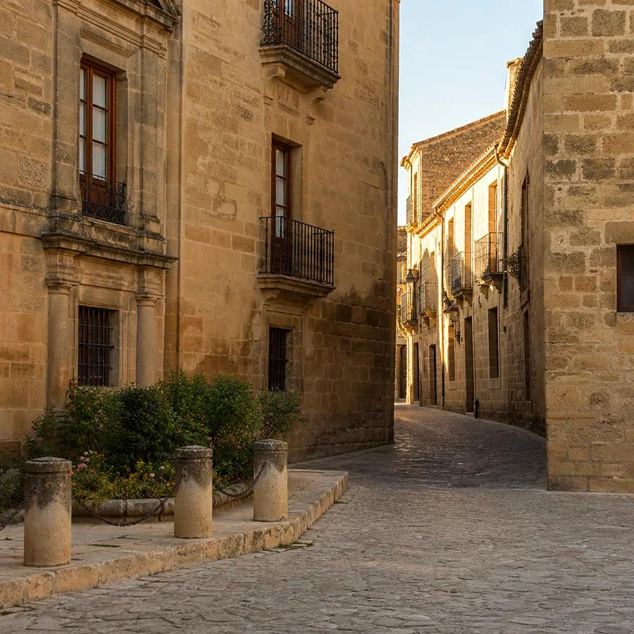 Recreación ilustrativa: Calle San Juan de la Cruz, antigua calle Toros, junto a la Plaza 1º de Mayo de Úbeda