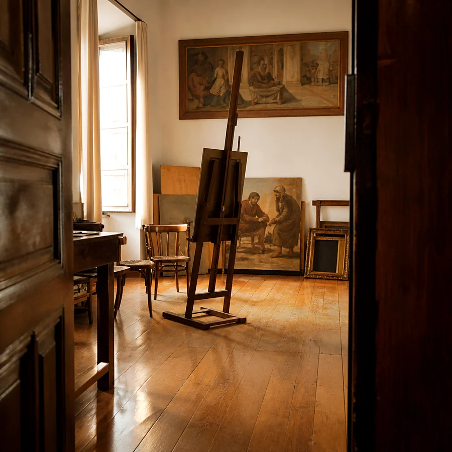 Recreación ilustrativa: Estudio de Peppino Benlliure en la Casa Museo Benlliure de Valencia