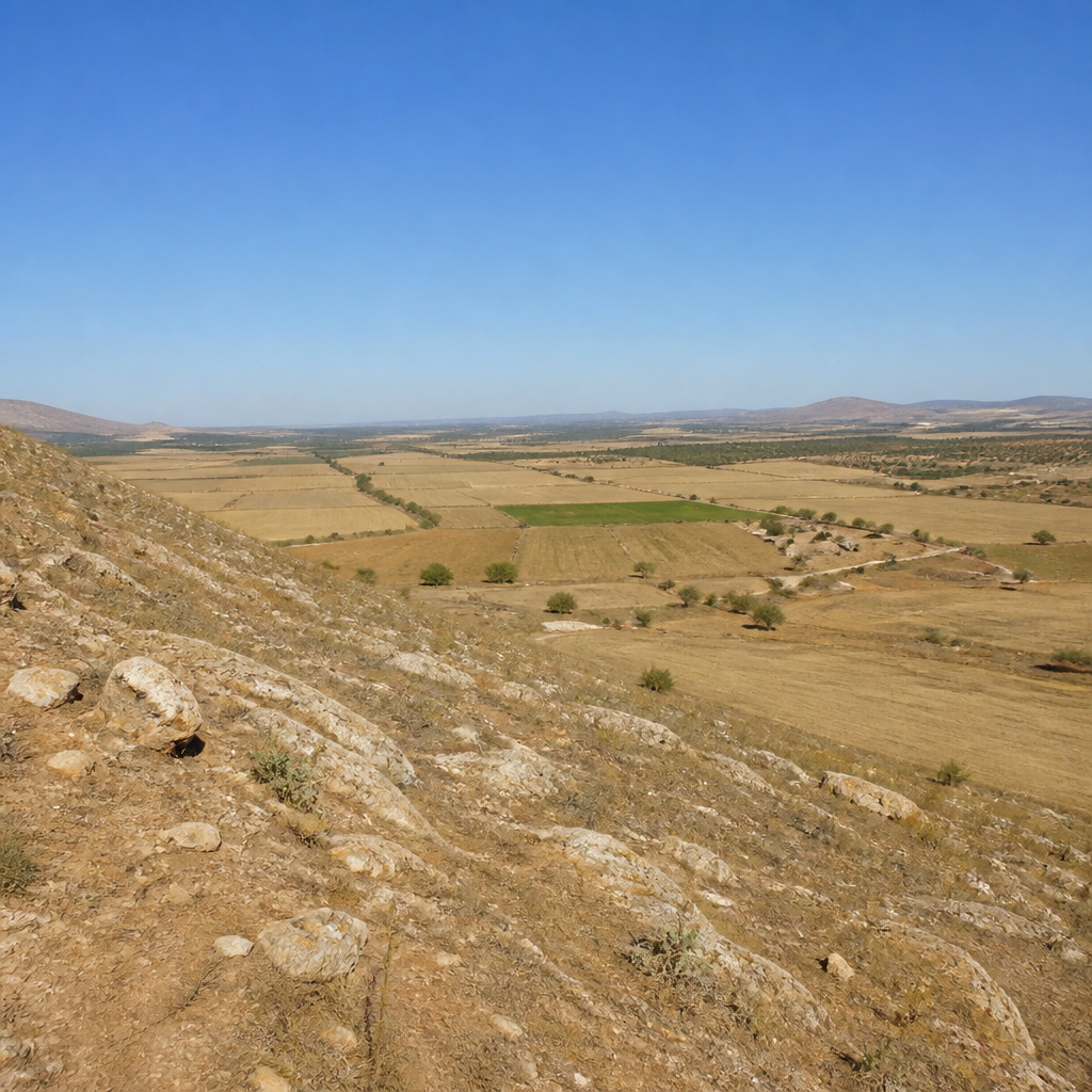 Paisaje del llano junto al Yacimiento Arqueológico de Cerro Boyero, en Valenzuela