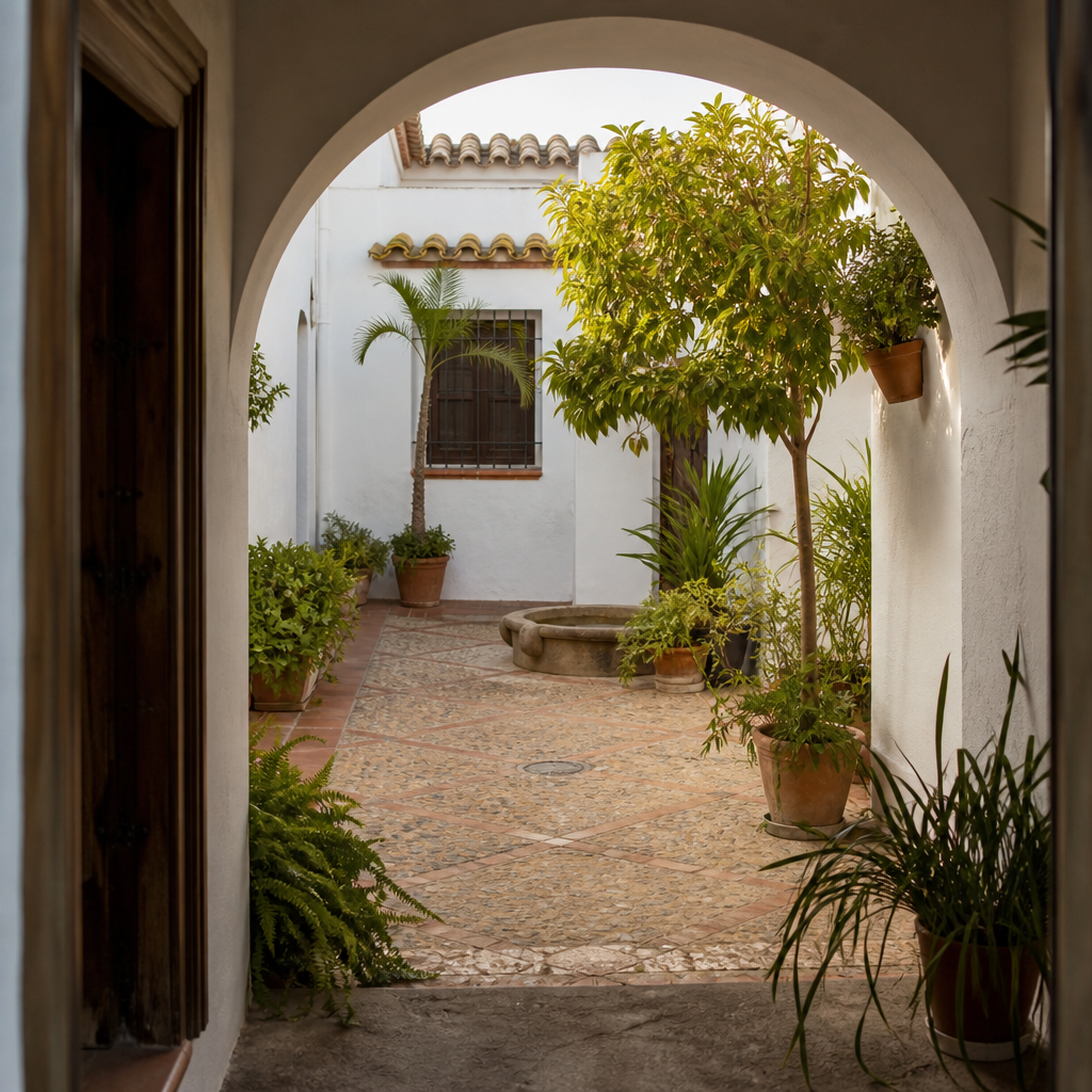 Patio de la casa que alberga la Casa Museo Manolete.