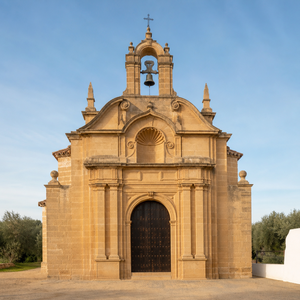 Portada de piedra de la Ermita de Nuestra Señora de los Remedios de Villafranca de Córdoba