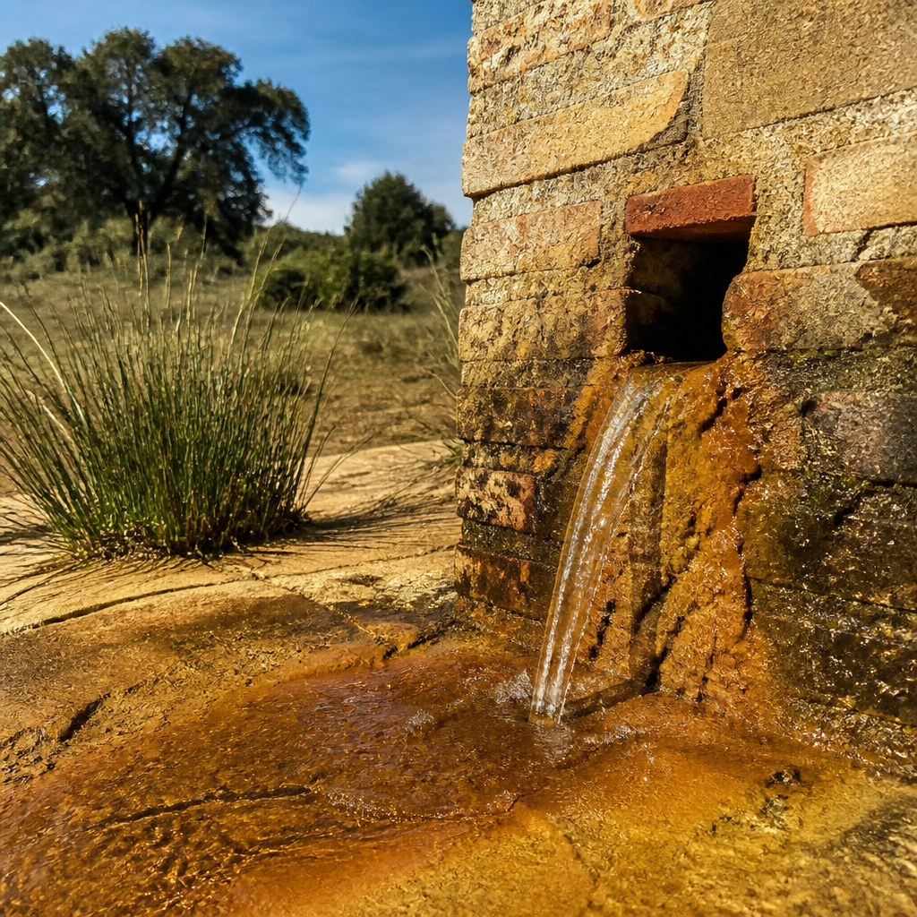 Fuente de El Cordel en Villaharta: audioguía de un manantial rojizo