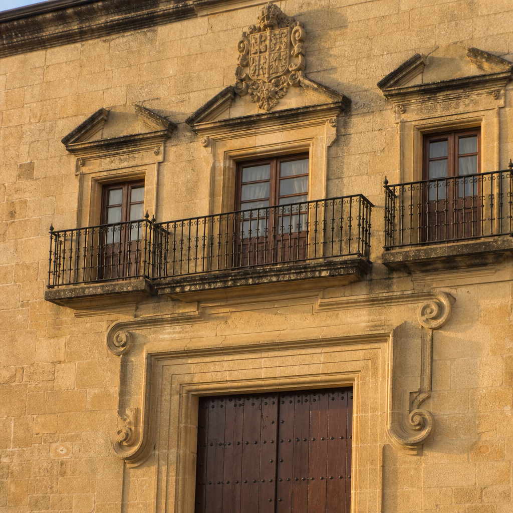 Pergaminos, balcones y un escudo · Antigua Audiencia