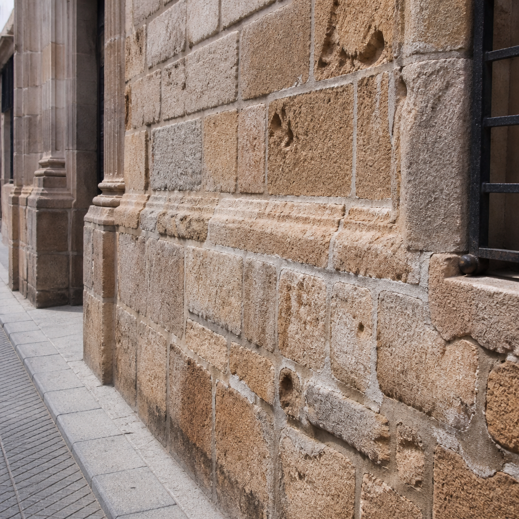 Muros de piedra del antiguo pósito y cárcel, Ayuntamiento de Villanueva de Córdoba