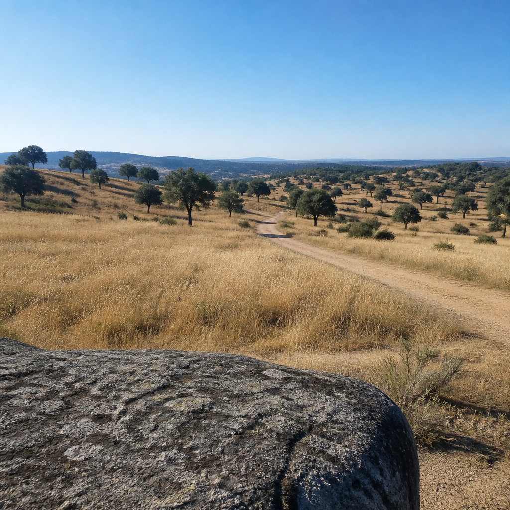 Dehesa al sur del Dolmen de Los Frailes I, cómo llegar desde Villanueva de Córdoba