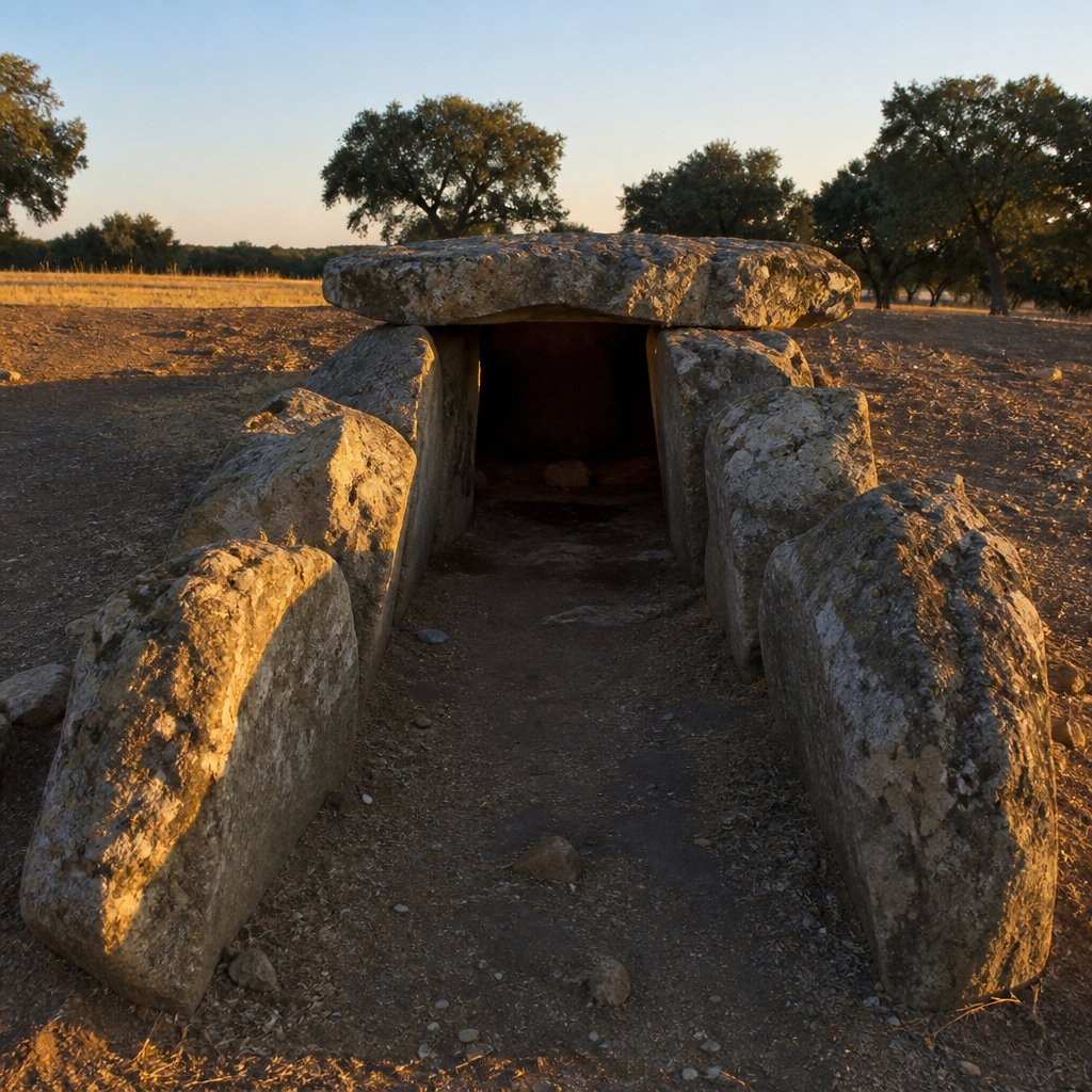 Pasillo y cámara rectangular del Dolmen del Torno I, visita en Villanueva de Córdoba