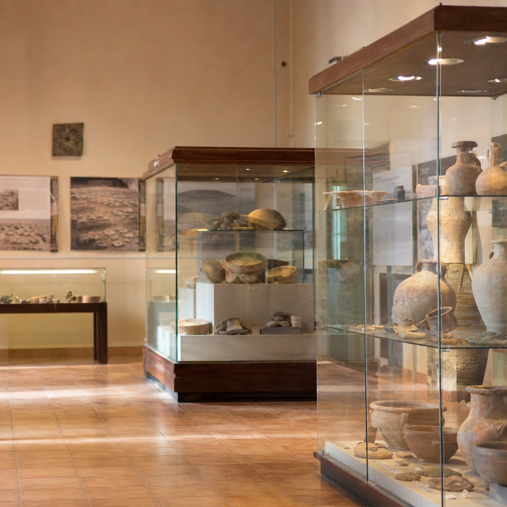 Vitrinas arqueológicas del Museo de Historia Local de Villanueva de Córdoba