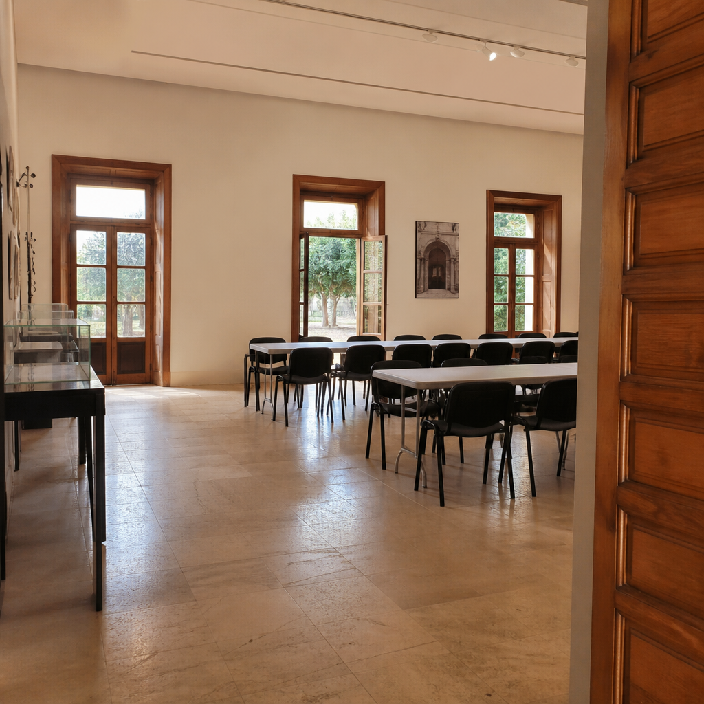Sala de usos múltiples del Museo de Historia Local de Villanueva de Córdoba para conferencias y talleres