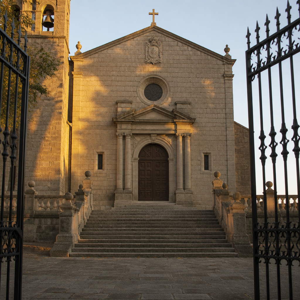 Portada de la Parroquia de Cristo Rey en Villanueva de Córdoba, punto de salida de los pasos del Martes Santo
