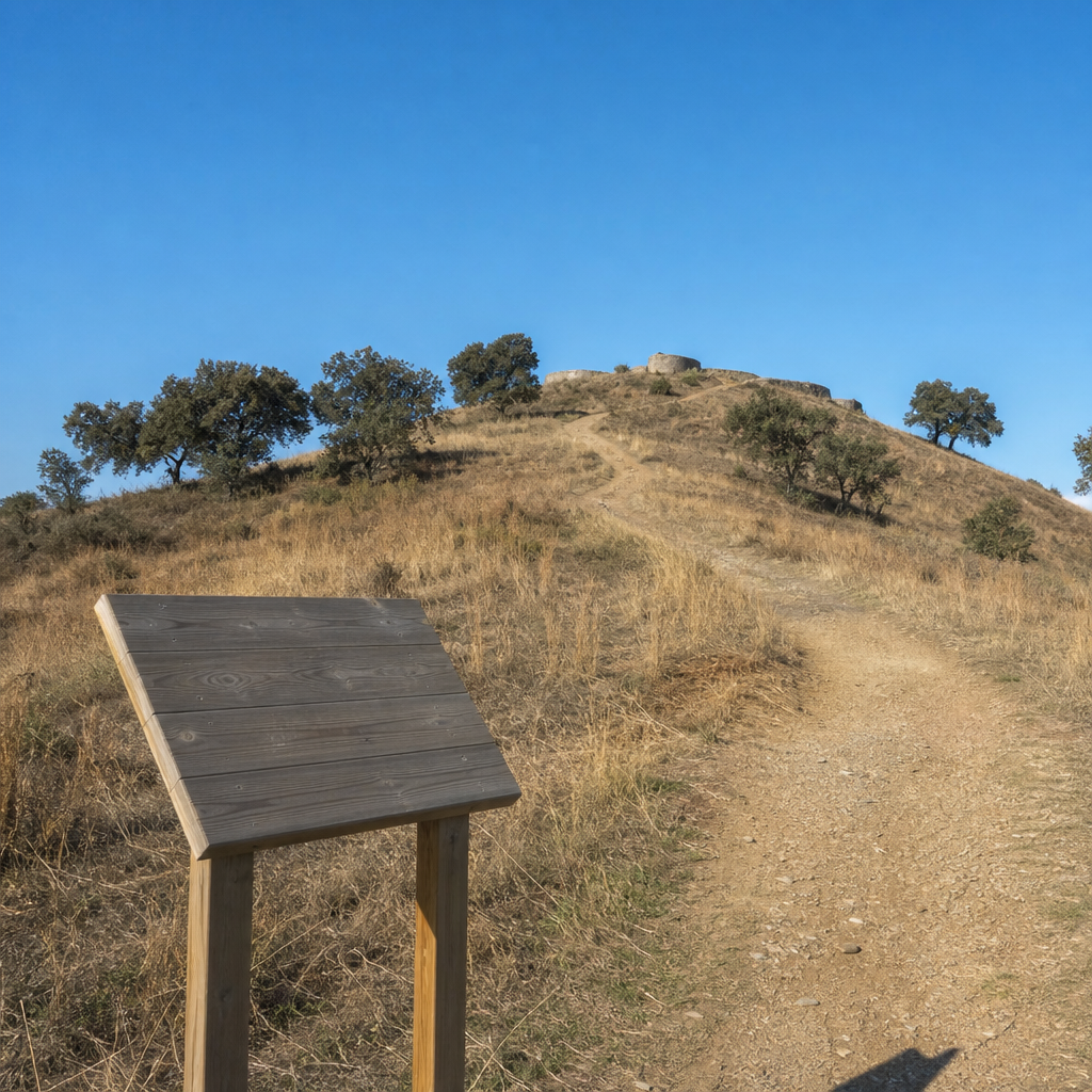Sendero de subida a la cima del Cerro del Castillo de Viñón, en Villanueva del Duque