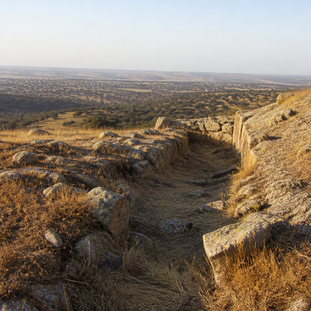 Trincheras y vistas hacia Los Pedroches desde el Castillo de Viñón