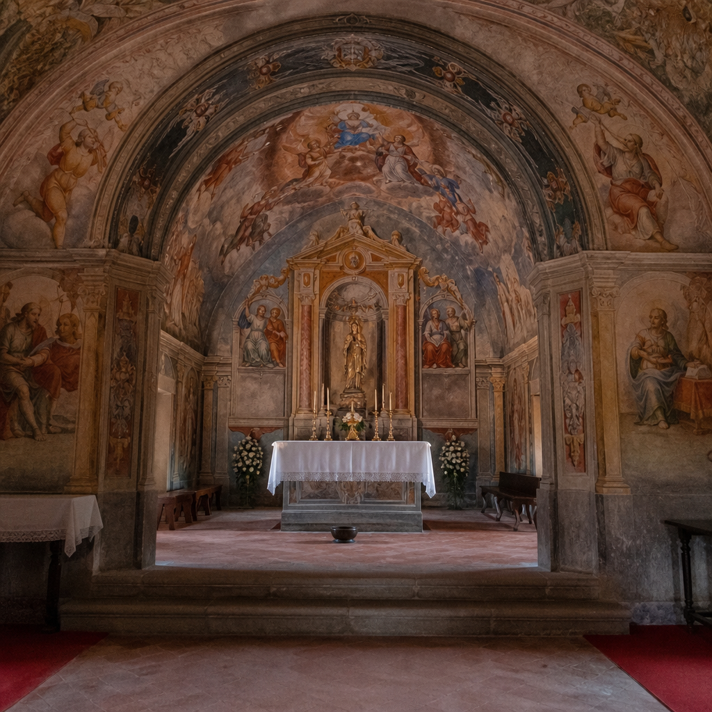 Pinturas del presbiterio de la Ermita de la Virgen de Guía en Villanueva del Duque
