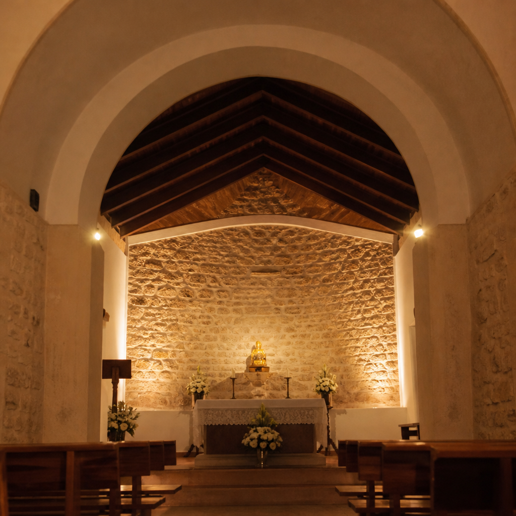 Imagen de la Virgen de Guía en el altar de la ermita de Villanueva del Duque
