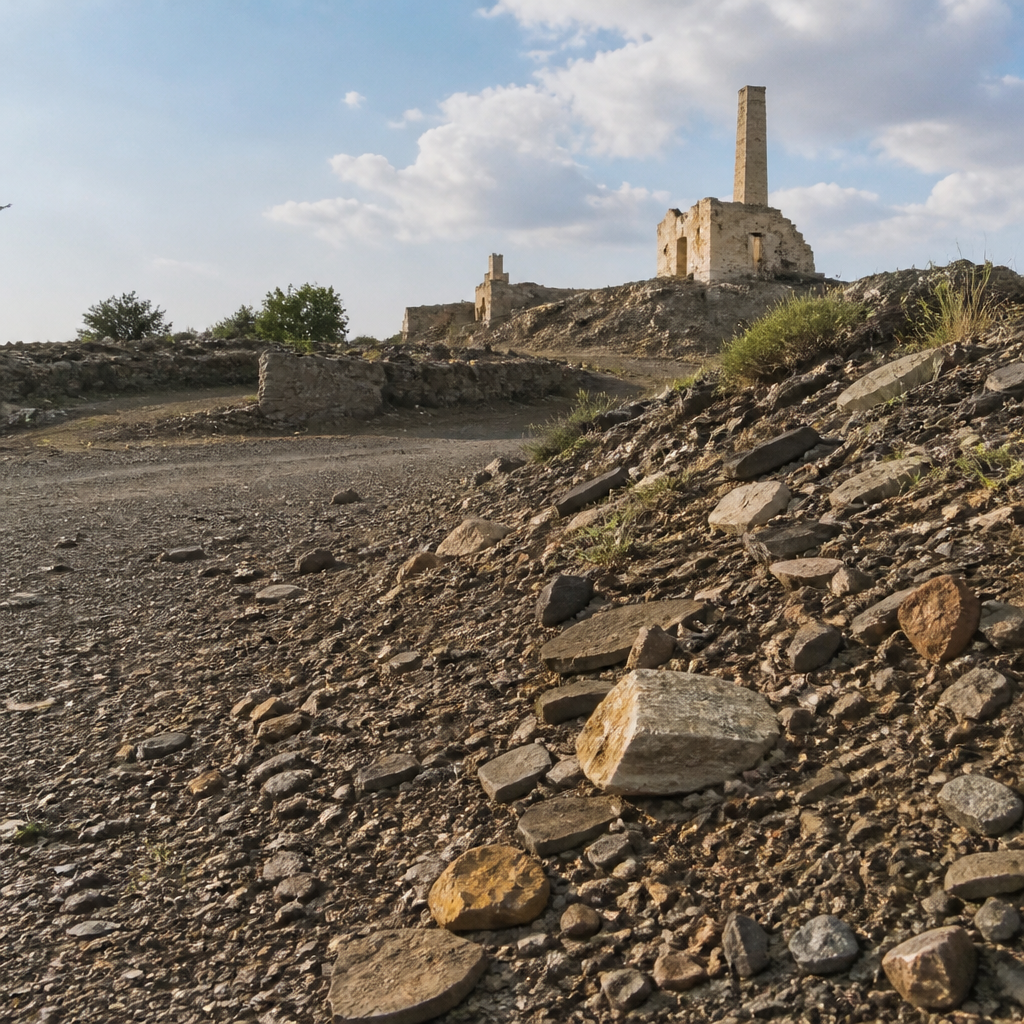 Rocas y terreno del grupo minero de El Soldado, Lugar de Interés Geológico.